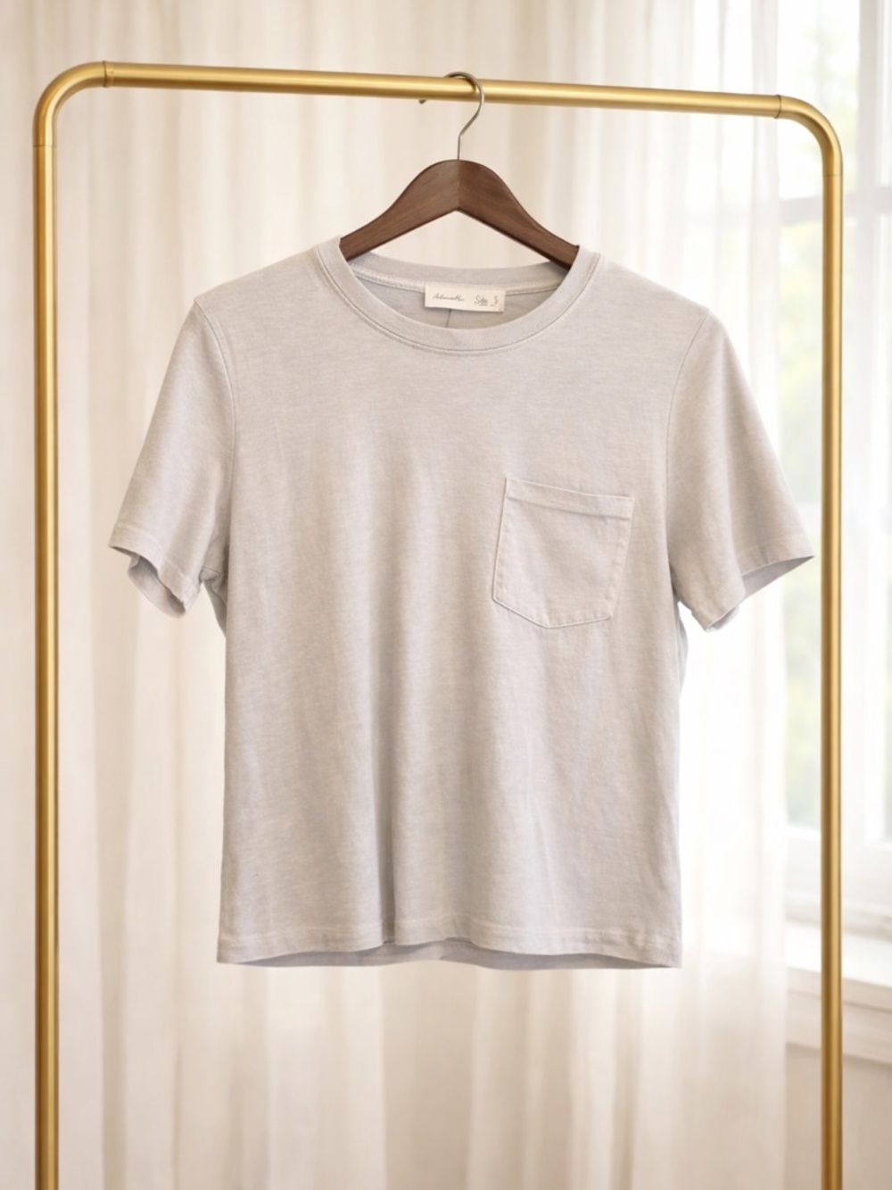 Active USA Light Taupe Crewneck Tee - Picture 3 of 4